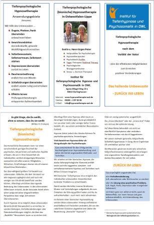 Flyer Institut für Tiefenhypnose und Psychosomatik